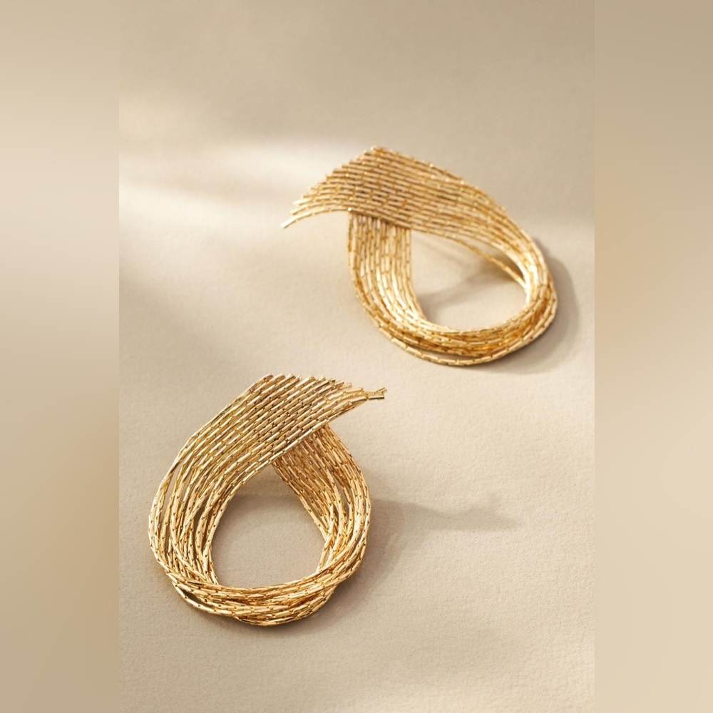 NWT Frayed Metal Ribbon Earrings
